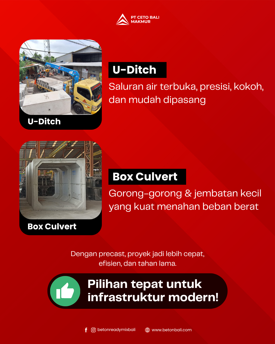 Pemasangan saluran air beton precast di proyek jalan Bali oleh PT Ceto Bali Makmur